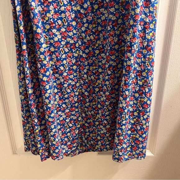 Vince Camuto Blue Floral Sleeveless Maxi Dress Size Medium Side Slits Cobalt - Picture 9 of 13